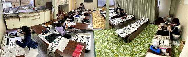 大山会場の席書大会の様子